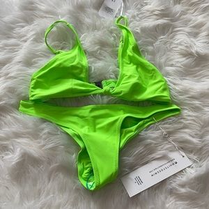 NWT WHITE FOX BOUTIQUE Miami Bikini Neon Green Medium